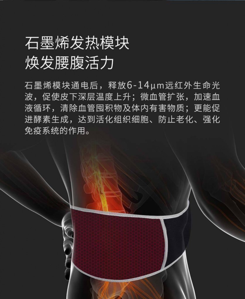 Разогревающий пояс для поясницы Xiaomi PMA Graphene Heating Belt (без батареи, 40-58С°, питание 5В)