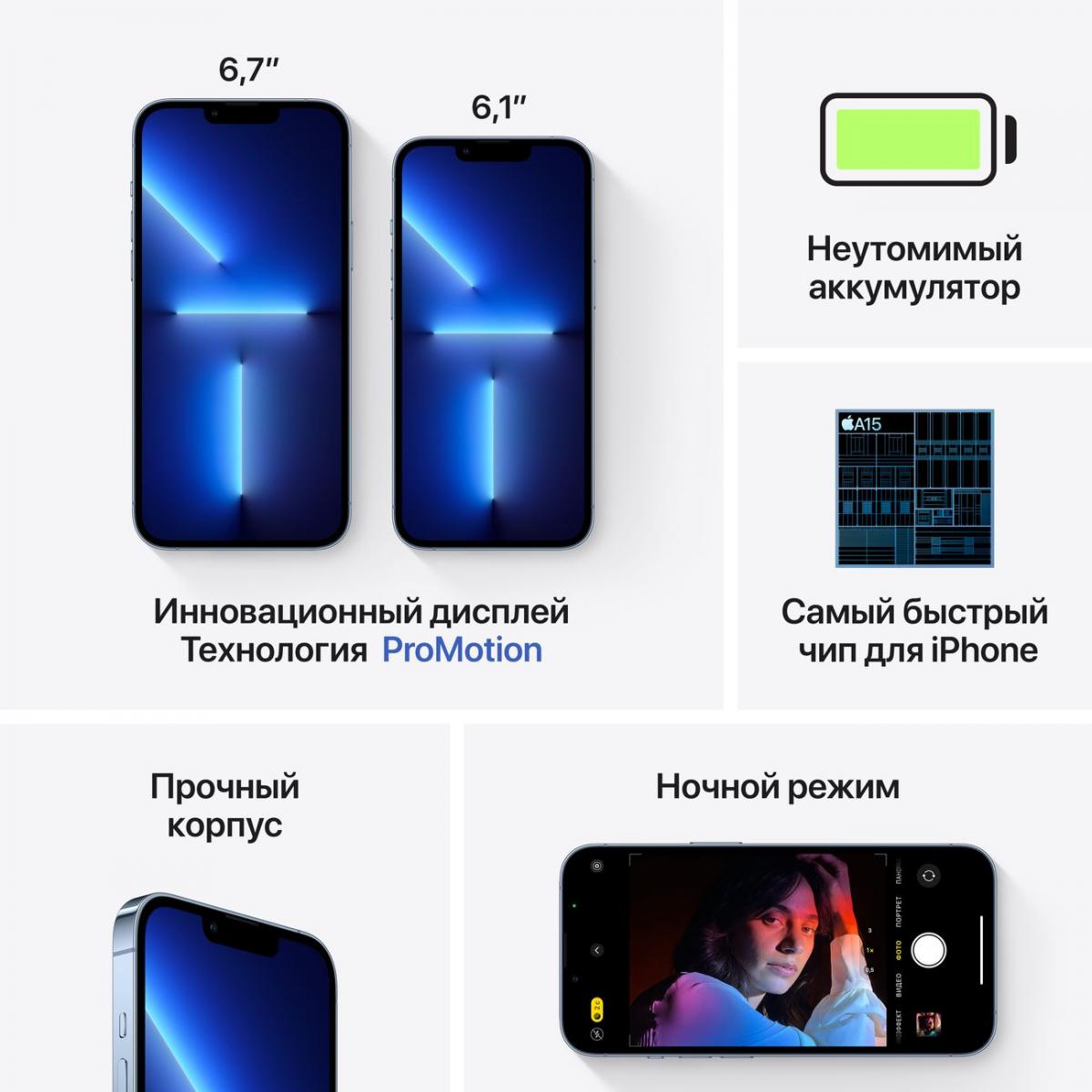 Телефон Apple iPhone 13 Pro 256GB Sierra Blue купить в Москве. Цена на  Телефон Apple iPhone 13 Pro 256GB Sierra Blue: отзывы, описания,  характеристики