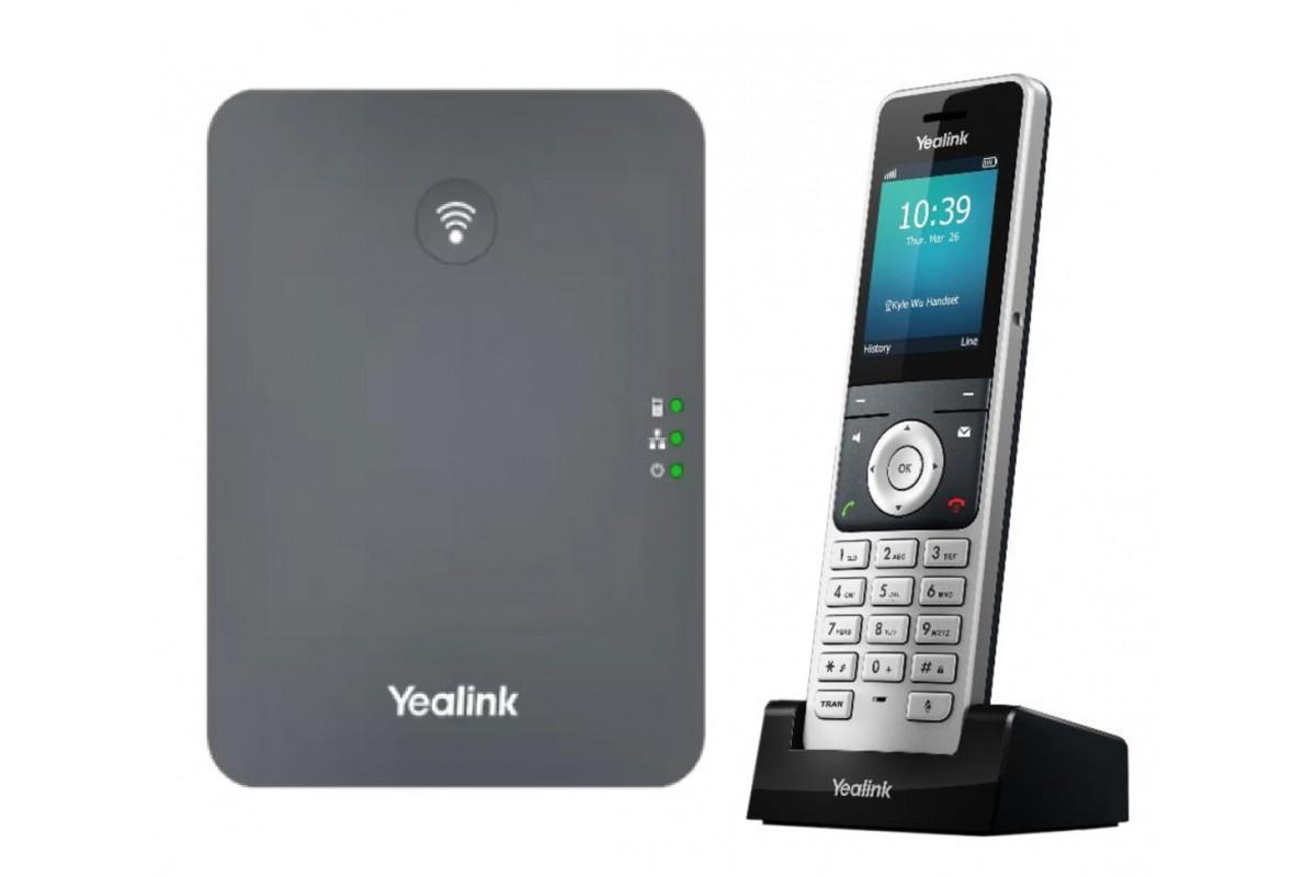 Абонентский терминал Yealink W76P IP DECT <база W70B+трубка W56H> до 10  SIP-аккаунтов, до 10 трубок на базу купить в Москве. Цена на Абонентский  терминал Yealink W76P IP DECT <база W70B+трубка W56H> до