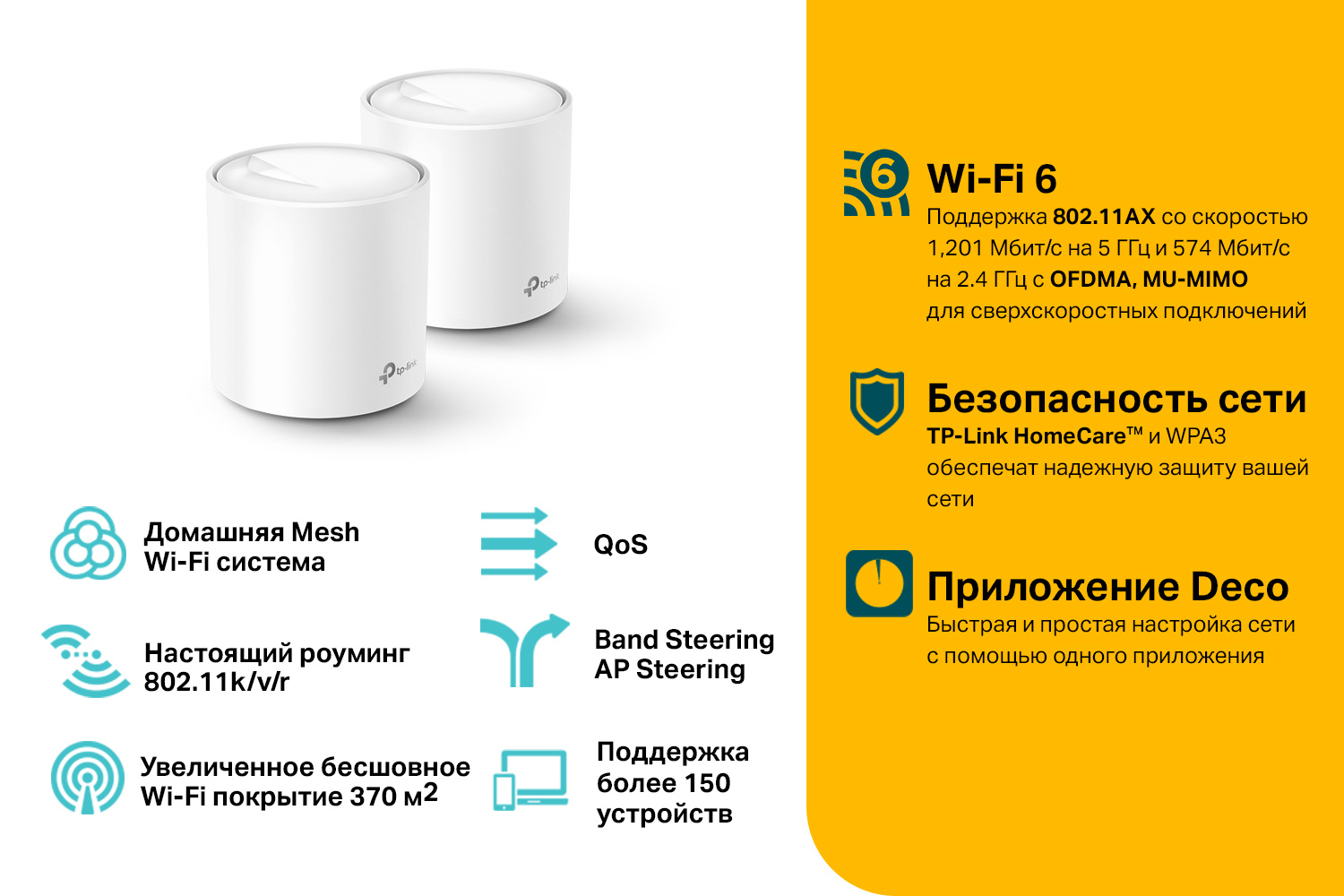 Бесшовный Mesh роутер TP-Link Deco X20 купить в Иркутске. Цена на Бесшовный  Mesh роутер TP-Link Deco X20 : отзывы, описания, характеристики