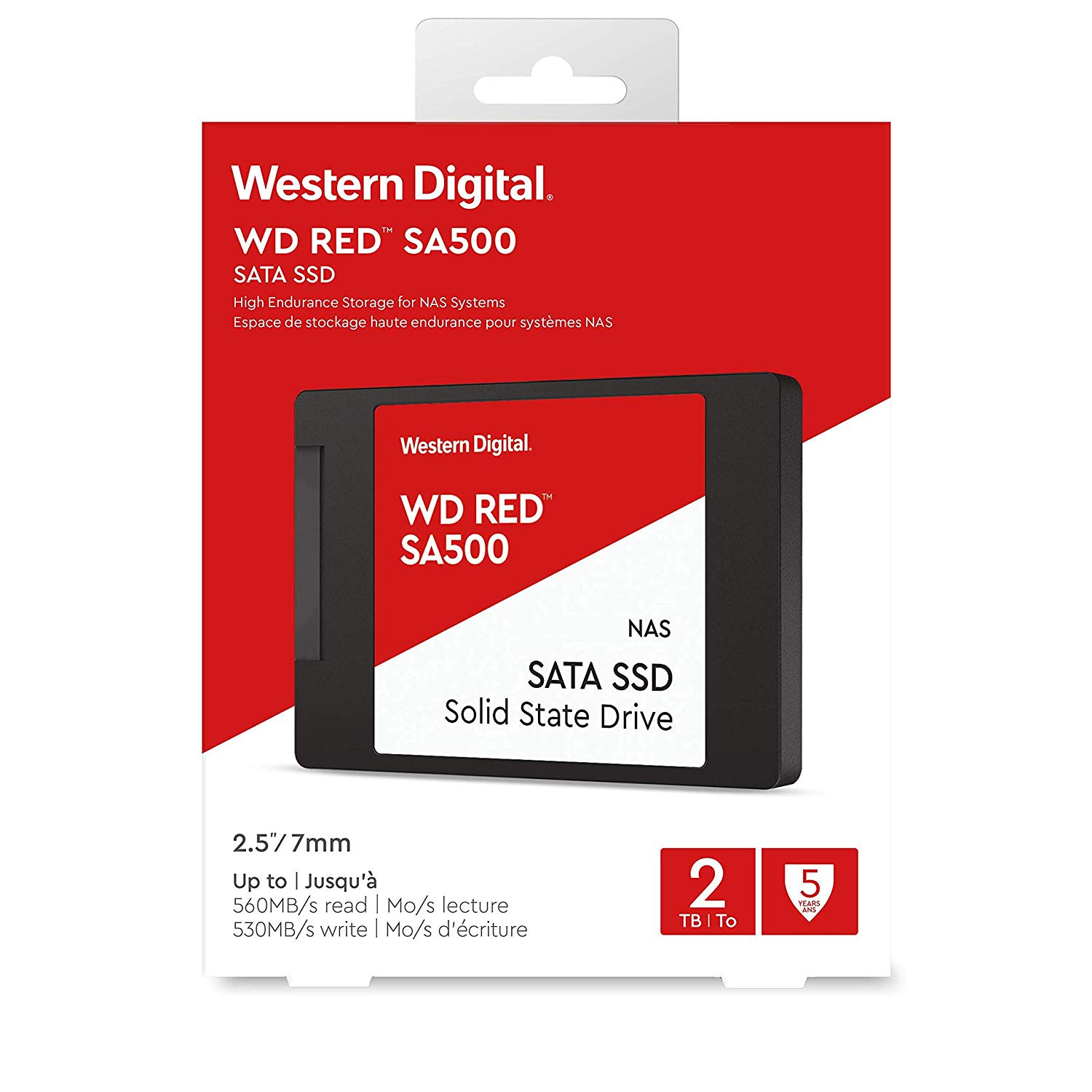 Накопитель SSD WD SATA-III 2TB WDS200T1R0A Red SA500 2.5