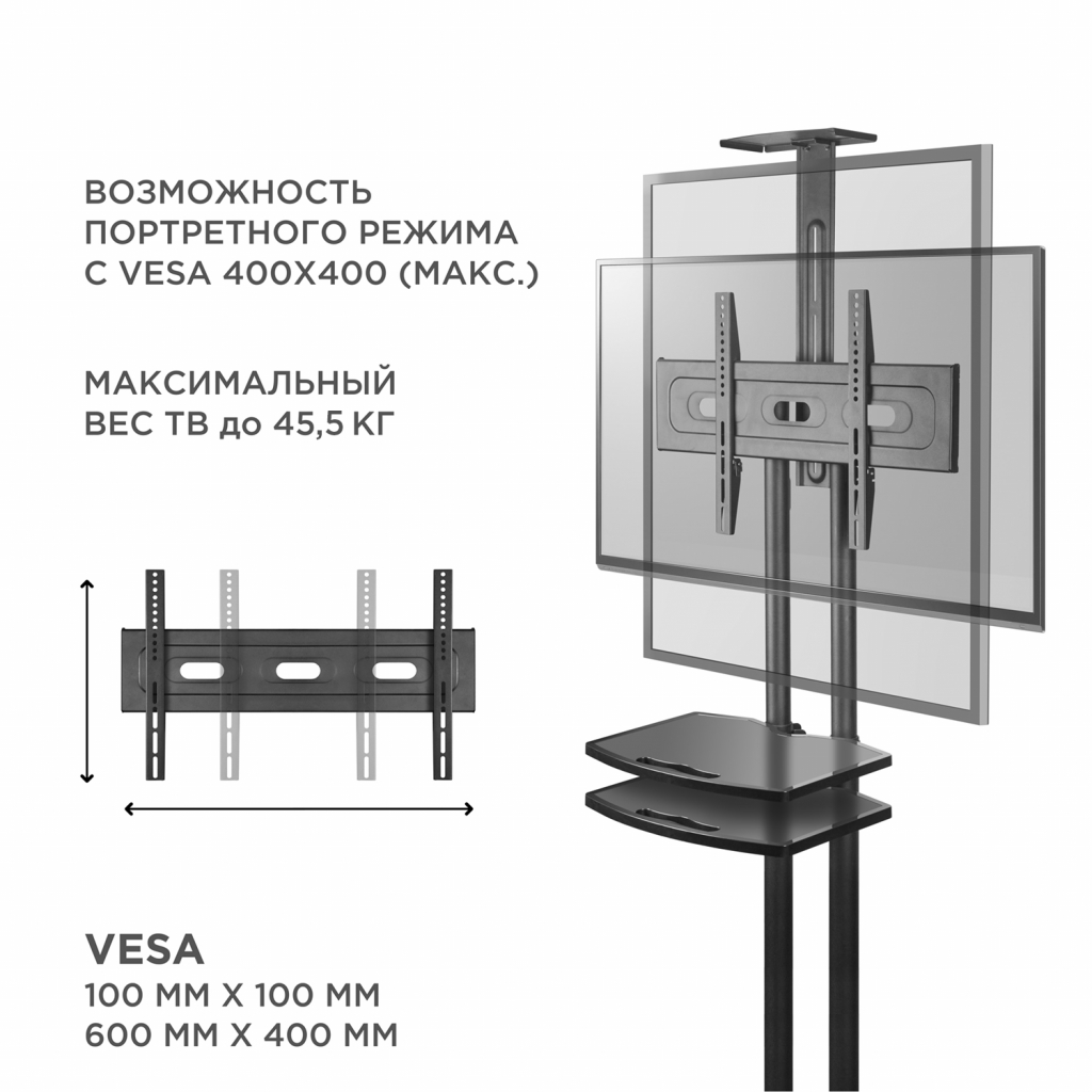 Полки с кабель каналом