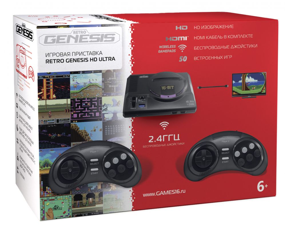 SEGA Retro Genesis HD Ultra + 50 игр ZD-06 купить в Иркутске. Цена на SEGA  Retro Genesis HD Ultra + 50 игр ZD-06 : отзывы, описания, характеристики