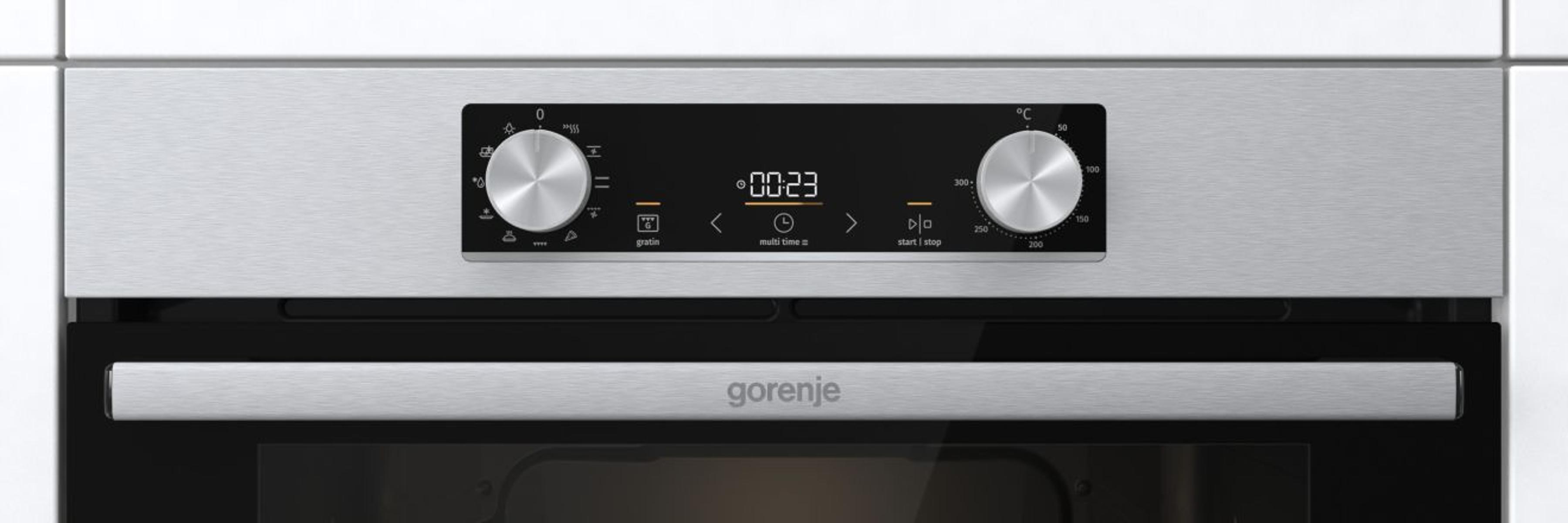 Встраиваемые электрические духовки GORENJE Встраиваемые электрические  духовки GORENJE/ Духовой шкаф, Полезный объем: 77 л, Автопрограммы,  Стандартный шарнир дверцы, Решетка, Съемные направляющие, Дверца  CompactDoor: 2 стекла + 1 термослой, Габаритные ...