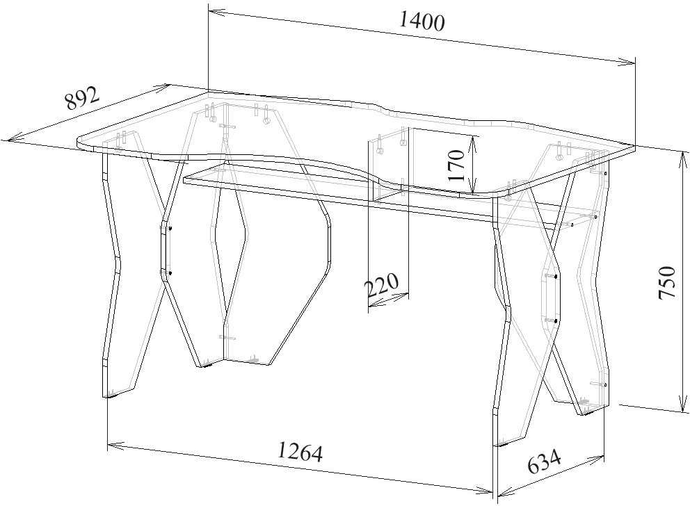 Чертеж игрового стола