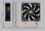 Кулер ZALMAN CNPS4X, 92mm FAN, 2 HEAT PIPES, 4-PIN PWM, 2000 RPM MAX, 28DBA, LONG LIFE BEARING, LGA775/115X, AM4/AM3+/AM3/FM2+/FM2