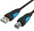 Кабель Vention USB 2.0 AM/BM - 3м. Черный VAS-A16-B300