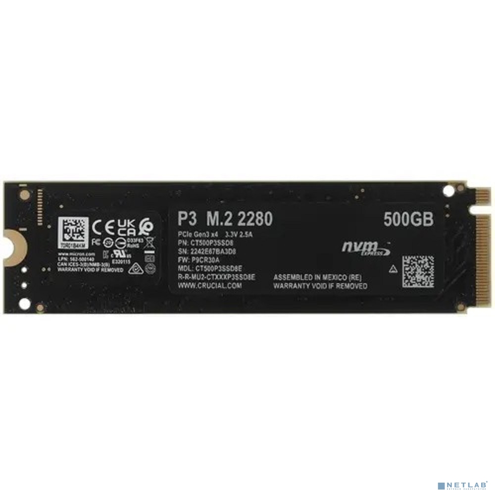 SSD M.2 NVMe 500Gb Crucial P3
